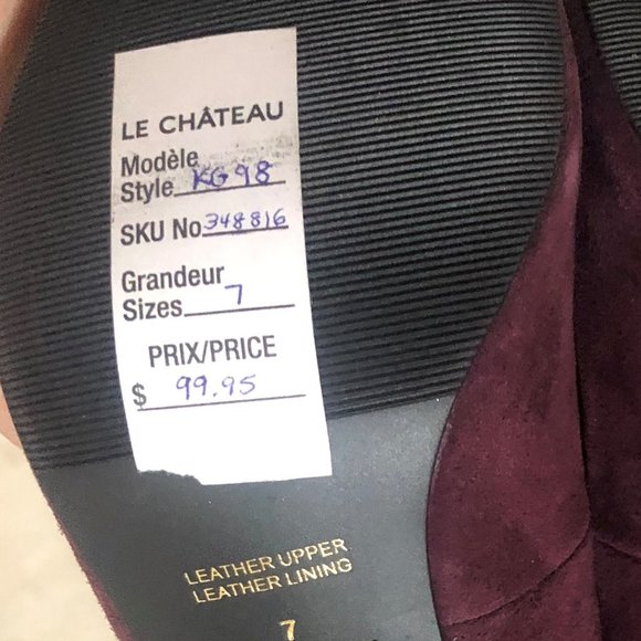 Brand New Le Chateau suede leather burgandy /wine heels - Picture 10 of 13